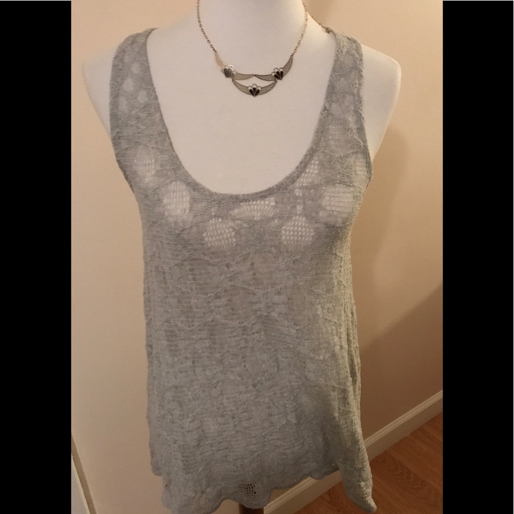 Anthropologie Deletta blue grey tank